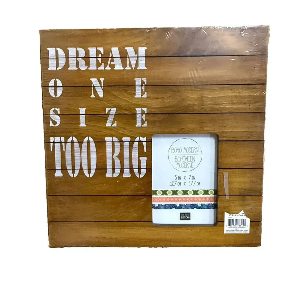 Studio Decor Dream Big Rustic Wood Photo Frame 5x7 Wall Plaque Farmhouse Decor